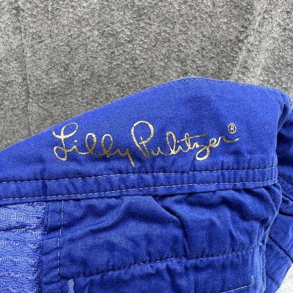 Lilly Pulitzer Shorts Womens 0 Blue Walsh Short Textured Cotton Seersucker - Picture 13 of 14